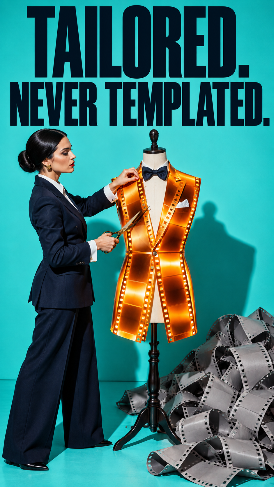 Tailored, never templated — a film editor fits a custom wedding film to a studio’s style
